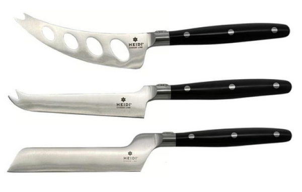 Heidi Cheese Line 3er Set von Käsemessern mit Edelweiss-Kropf